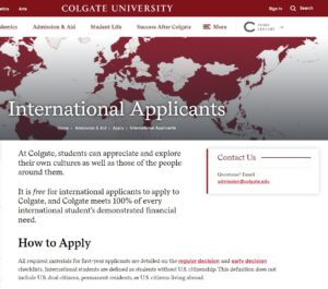 International Applicants to Colgate University